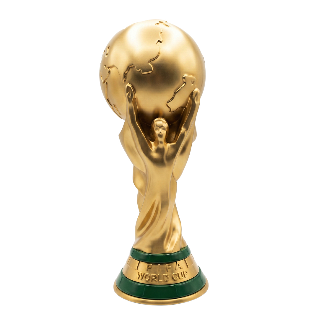 Taça Copa do Mundo 17,5cm Decorativa 3D Dourada | Troféu Futebol Brasil | Presente Torcedor - Imagem 1