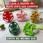 Kit 5 Cortadores e Marcadores Super Mario Bros